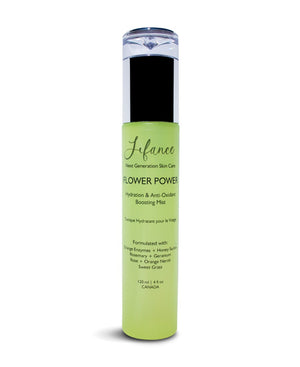 Green Bottle FLOWER POWER Antioxidant Hydration Mist 120 mls - LIFANCE Super Natural Skin Care   Clean Chemistry | Complex Formulas 